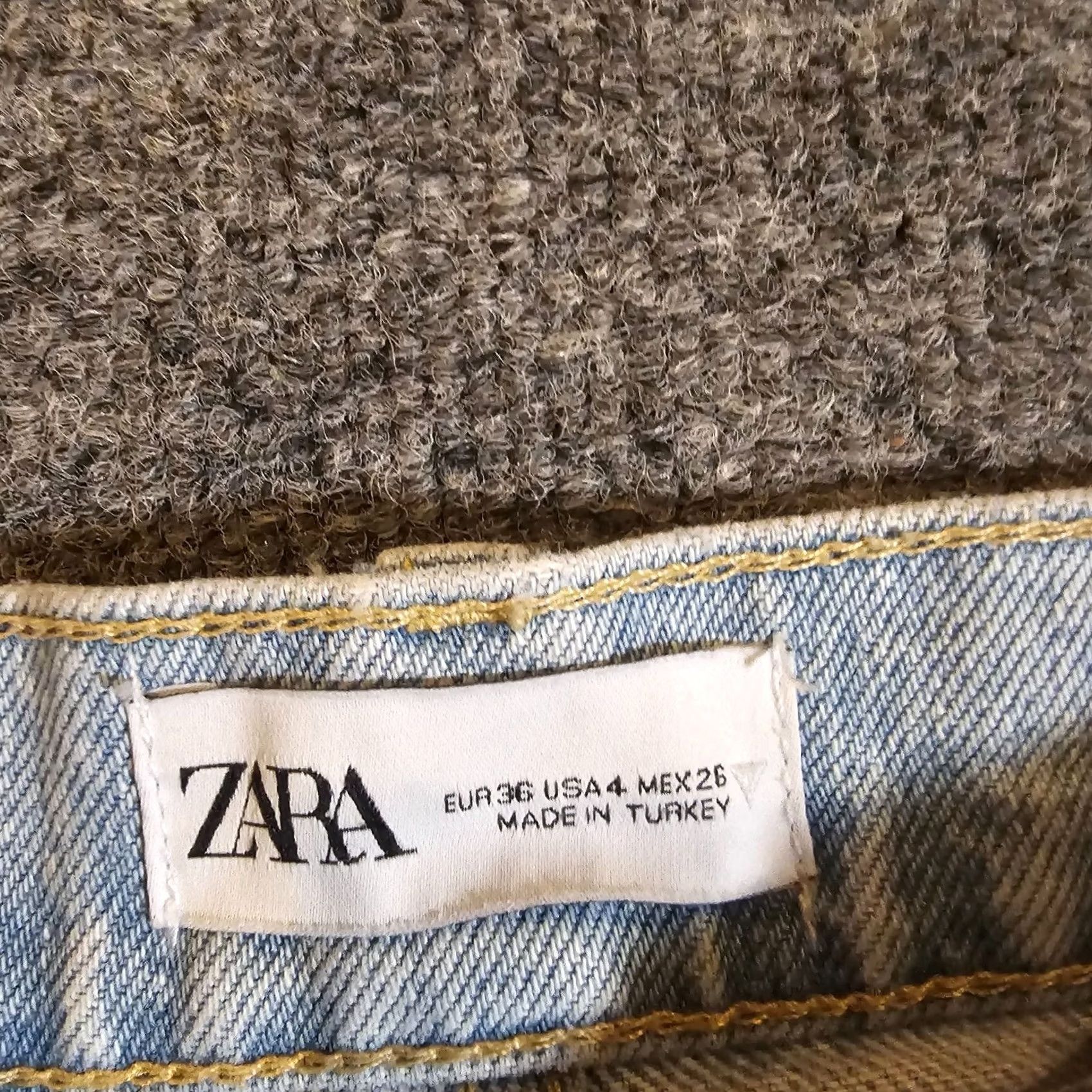 Zara Zara Jeans Womens 4 Blue Straight Leg Raw Hem High Waist Denim Casual Capsule Size 27" / US 4 / IT 40 - 4 Thumbnail