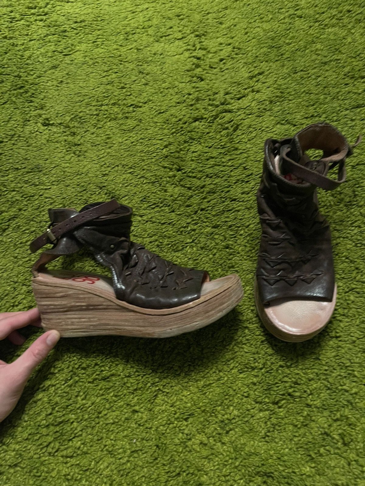 A.S.98 × Designer Airsteps A.S. 98 avant garde real leather sandals shoes Size US 9 / IT 39 - 1 Thumbnail