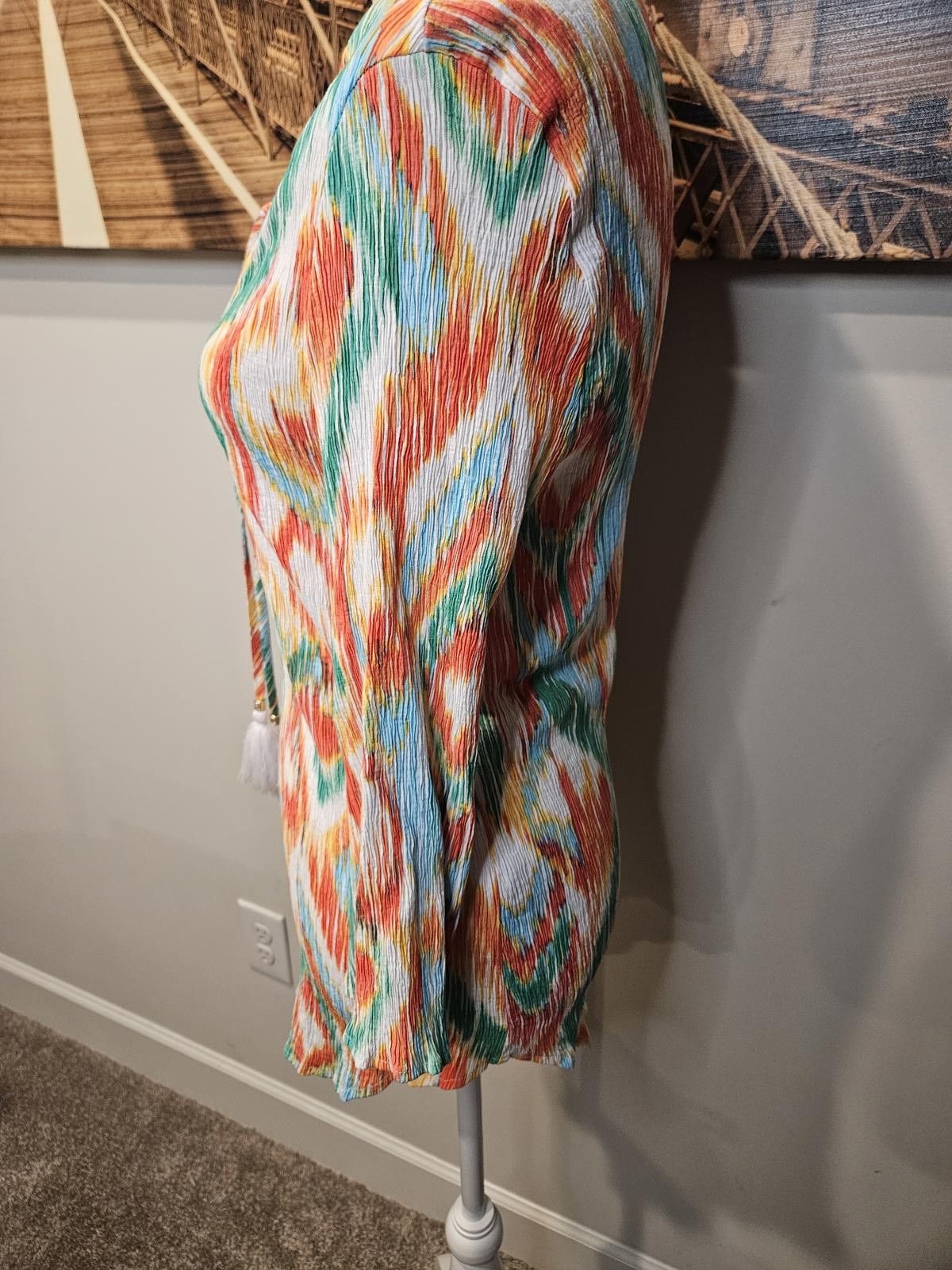 Designer Colorful Ruby Rd. Tunic Top - Size L Size L / US 10 / IT 46 - 2 Thumbnail