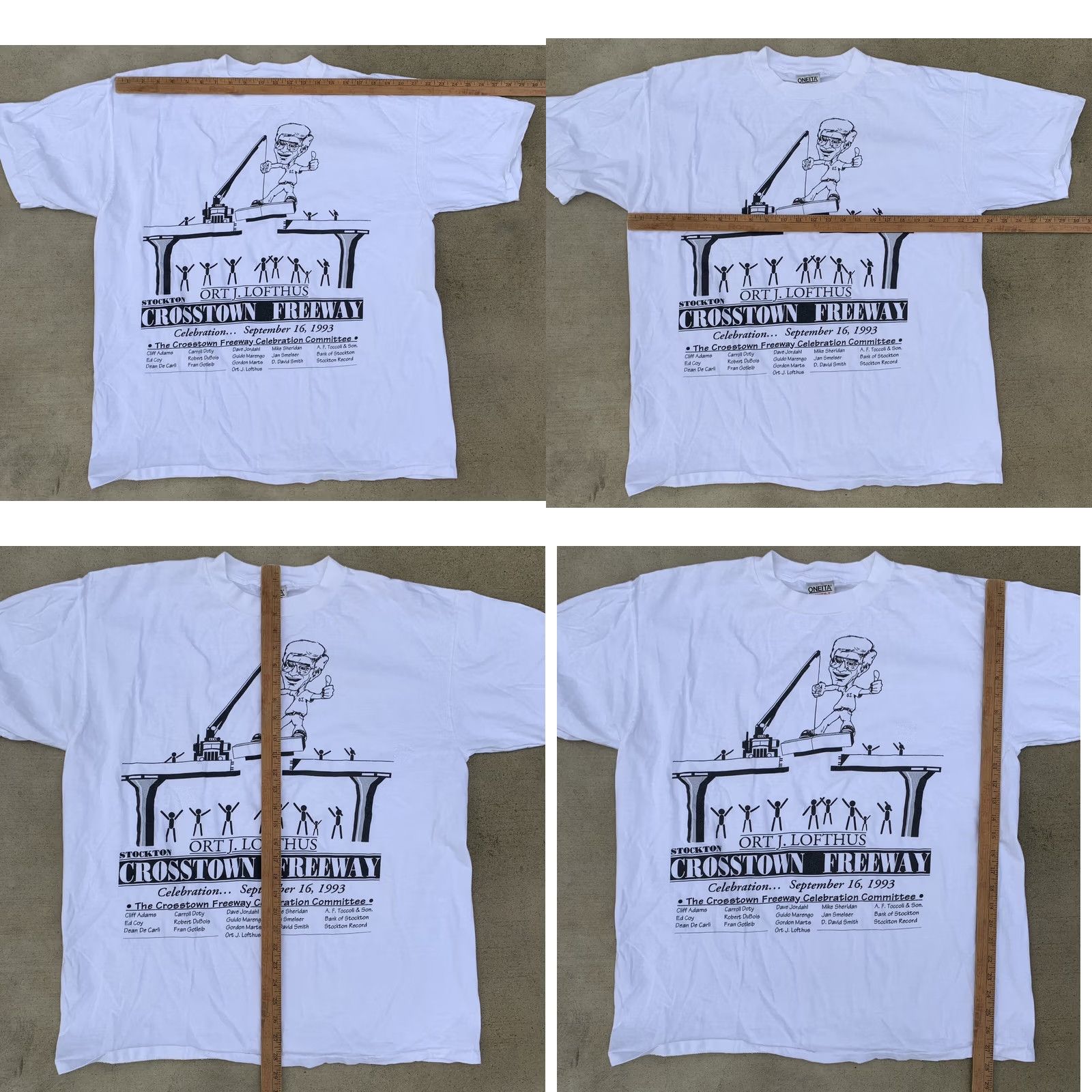Vintage VINTAGE Oneita Shirt XL White 90s California Crosstown Freeway Celebration T Shirt Mens Size US XL / EU 56 / 4 - 11 Thumbnail