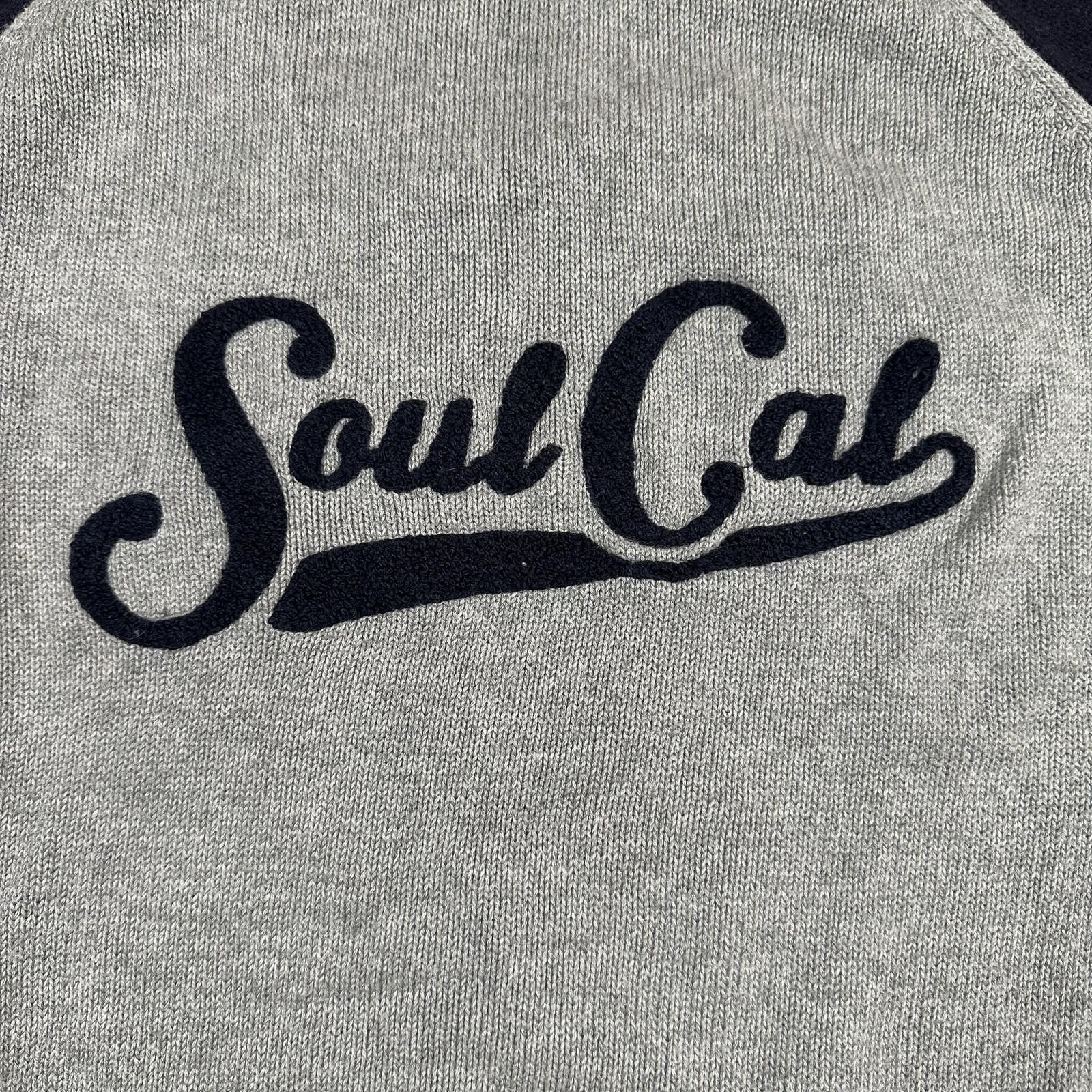 Other Soul Cal Mens Crew Neck Sweater Medium Gray and Navy Raglan Size US XL / EU 56 / 4 - 4 Thumbnail