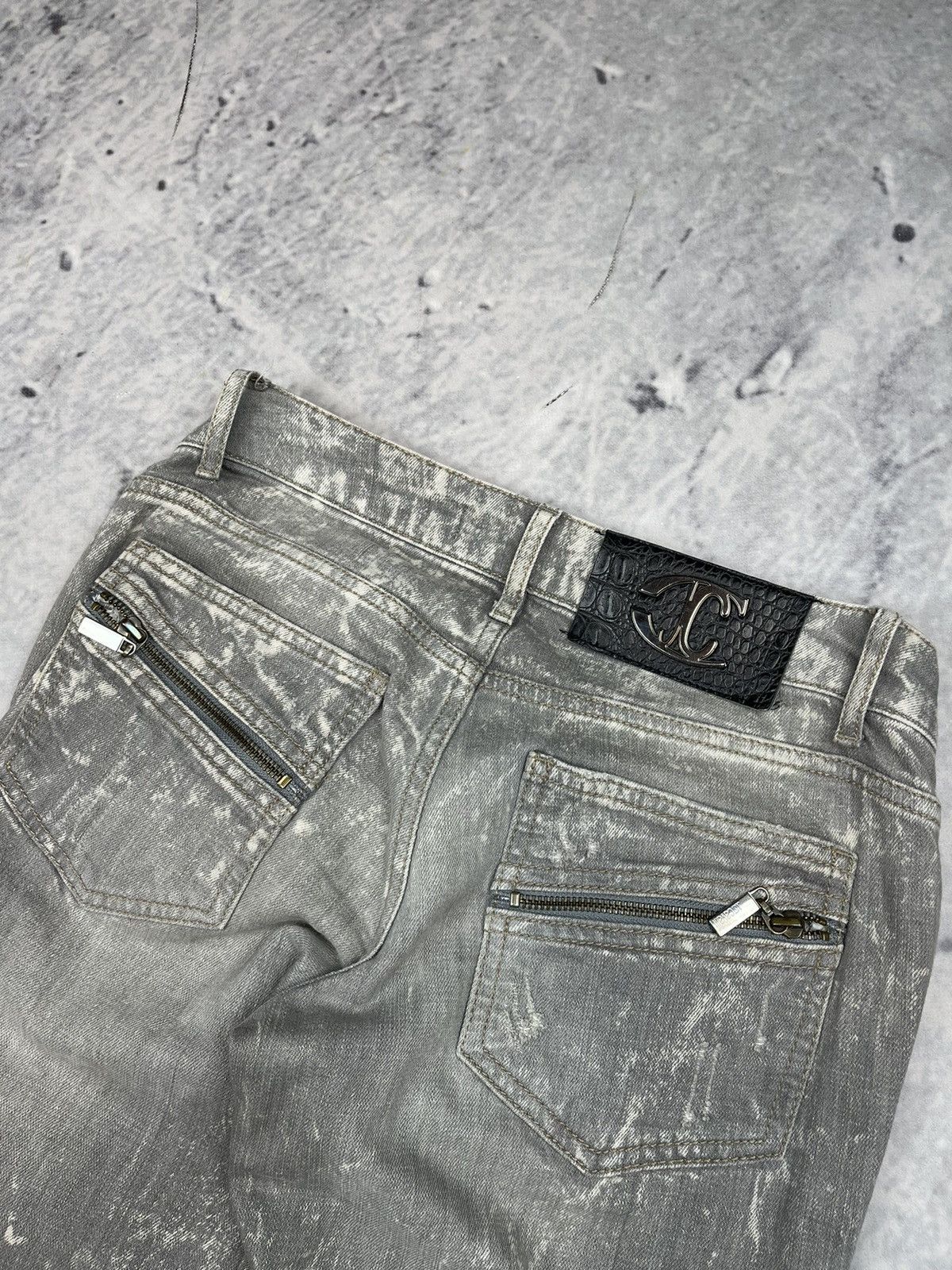 Hysteric Glamour × Just Cavalli Avant Garde Just Cavalli jeans gray pants Y2K Size 28" / US 6 / IT 42 - 4 Thumbnail