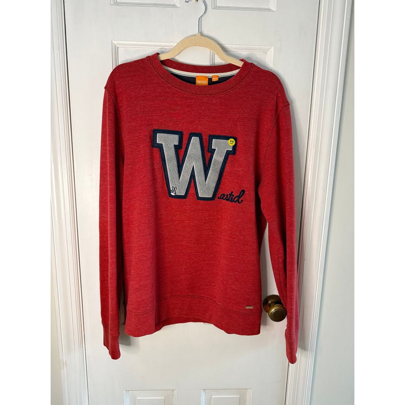 Hugo Boss Hugo Boss Orange Varsity style "Wasted" Sweatshirt Lg Size US L / EU 52-54 / 3 - 2 Thumbnail