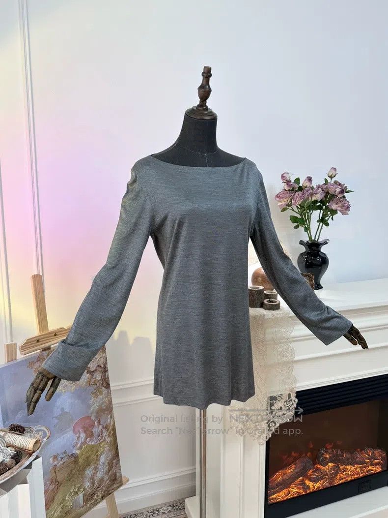Hermes Hermes Elegant and Intellectual Silk Long Sleeve Top, Silv Size M / US 6-8 / IT 42-44 - 2 Thumbnail