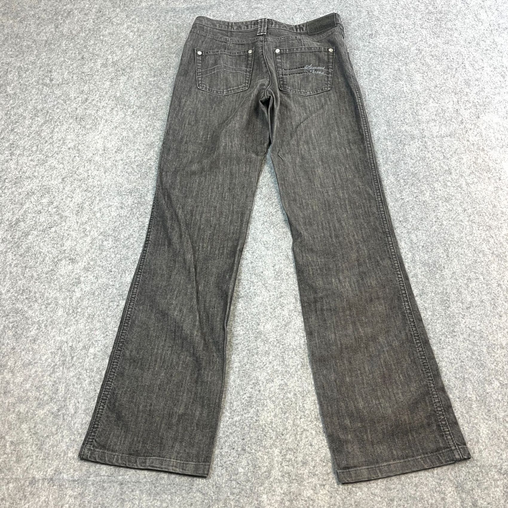 Vintage Armani Jeans Jeans Straight 28 Charcoal Grey Stretch Chambray Sequins Women 28 Denim Cotton Elastane Lyocell Regular 5-Pocket Mens Womens Size 28" / US 6 / IT 42 - 2 Thumbnail