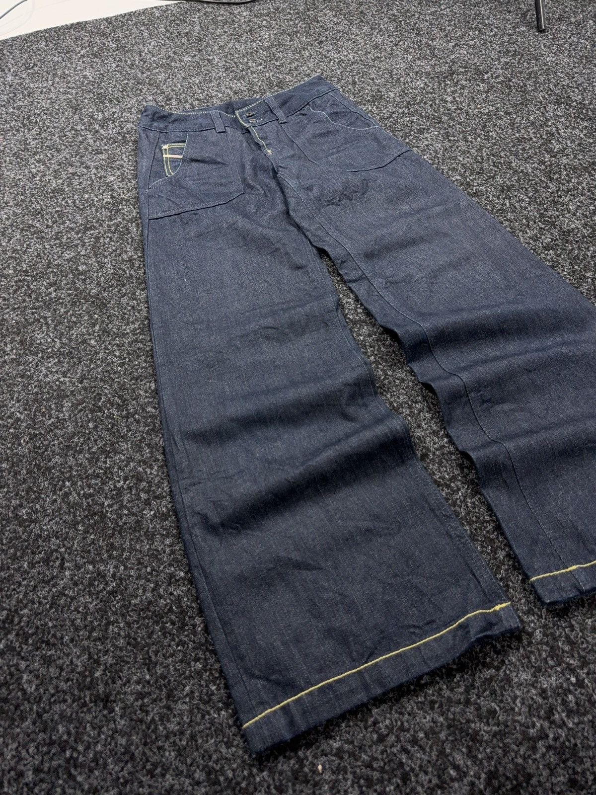 Diesel Luxury Diesel Volver Dark Raw Denim Wide Leg Jeans Y2K Size 26" / US 2 / IT 38 - 2 Thumbnail