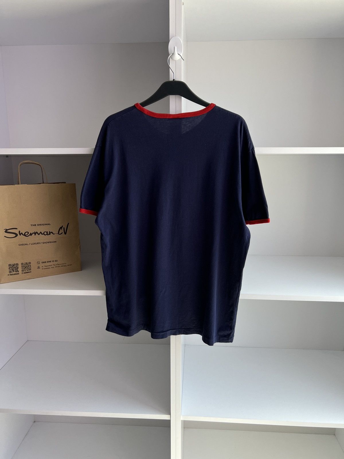 Polo Ralph Lauren × Vintage Vintage Polo Ralph Lauren USA Big Flag Logo Tee Size US L / EU 52-54 / 3 - 9 Thumbnail