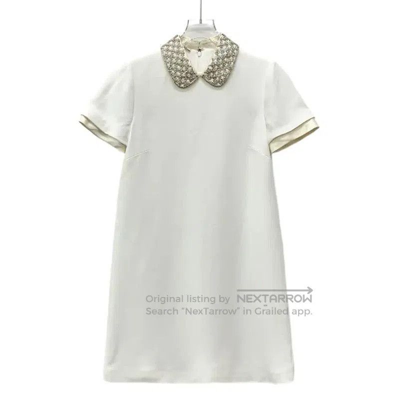 Miu Miu Miu Miu White Short Sleeve Dress . Size S / US 4 / IT 40 - 1 Thumbnail