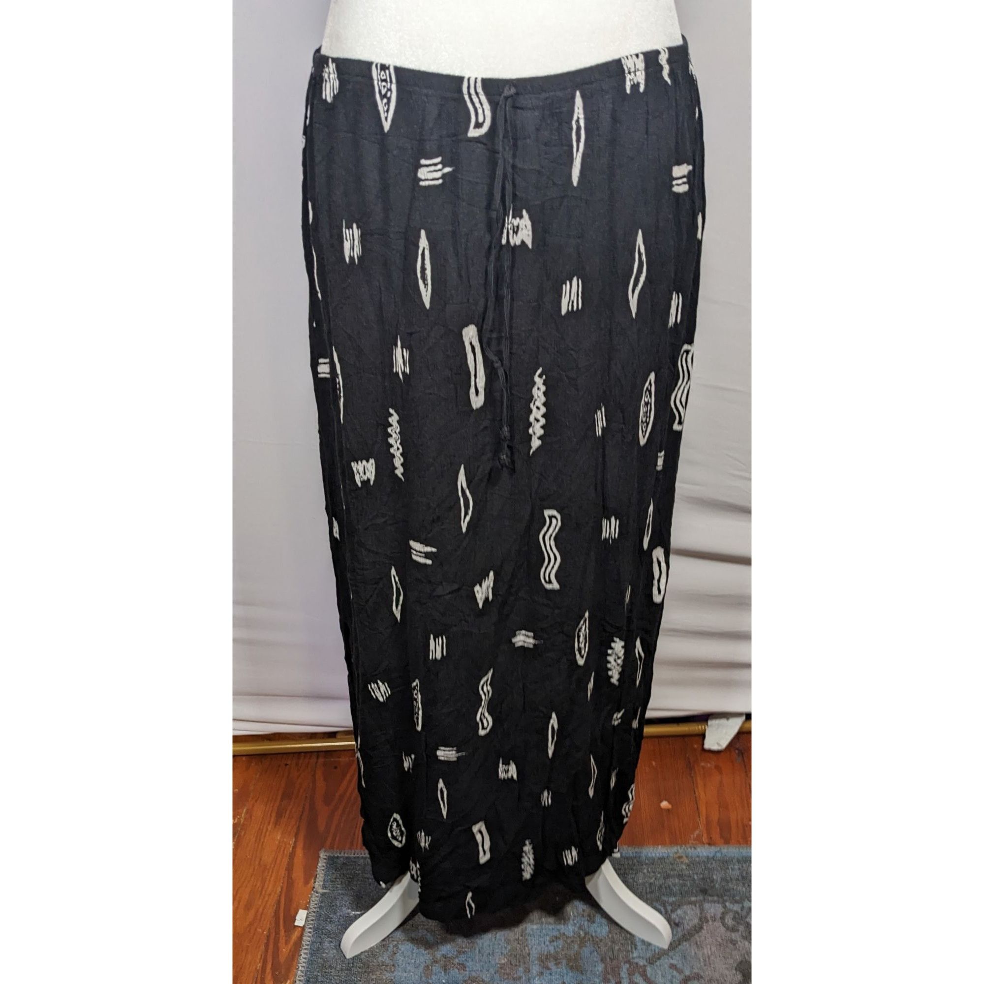 Other Vintage Kathie Lee Collection Black And White Maxi Skirt Size 30" / US 8 / IT 44 - 5 Thumbnail