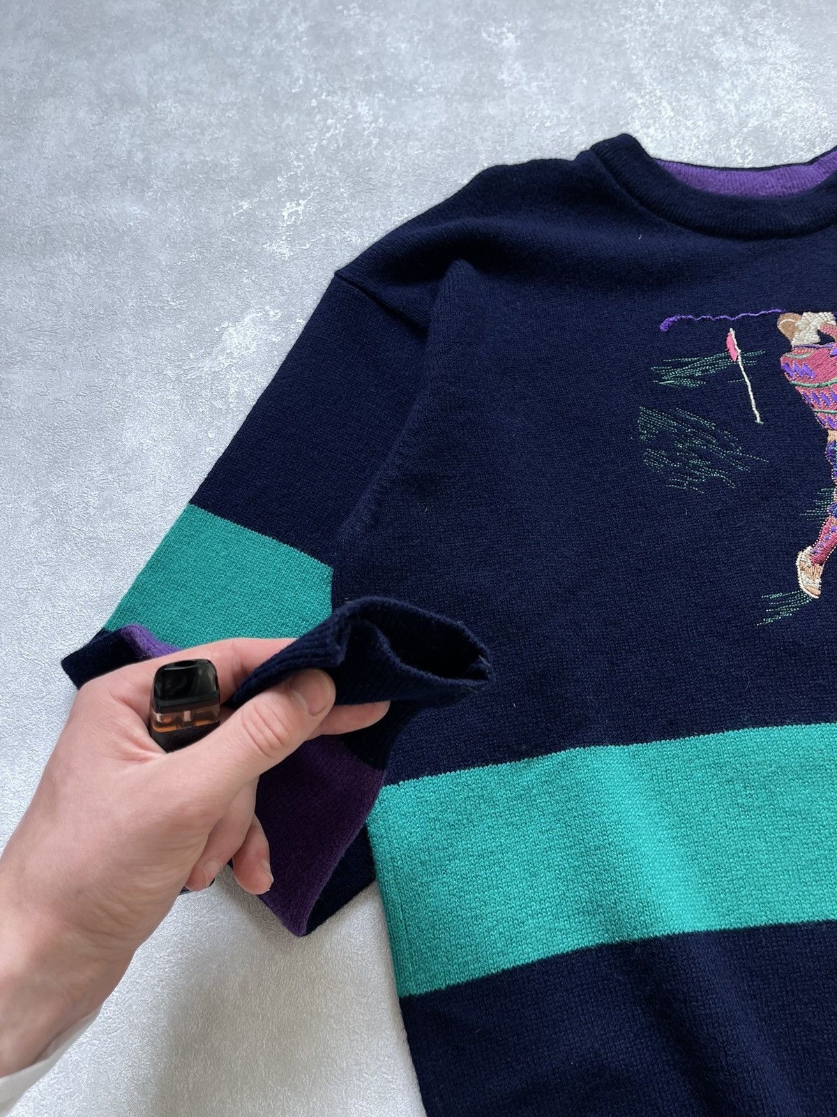 Lyle & Scott × Vintage Vintage Lyle and Scott Striped Sweater golf Size US M / EU 48-50 / 2 - 8 Thumbnail