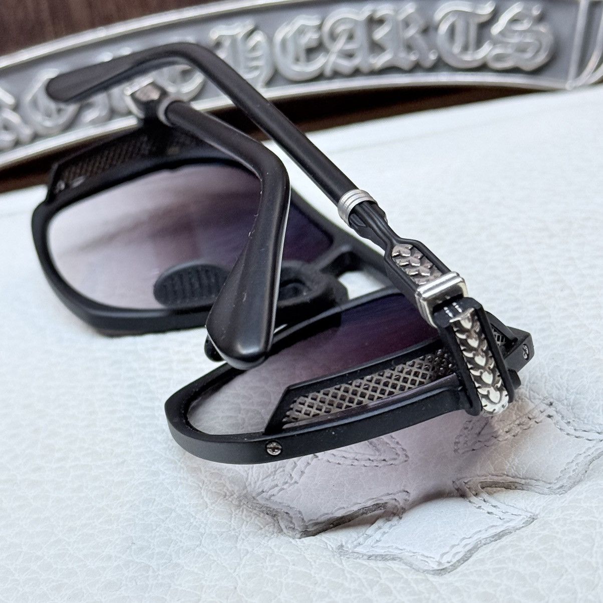 Chrome Hearts Chrome Hearts HUMIDITITTY 1/1 ‘Dark Triad’ Sunglasses Size ONE SIZE - 4 Thumbnail