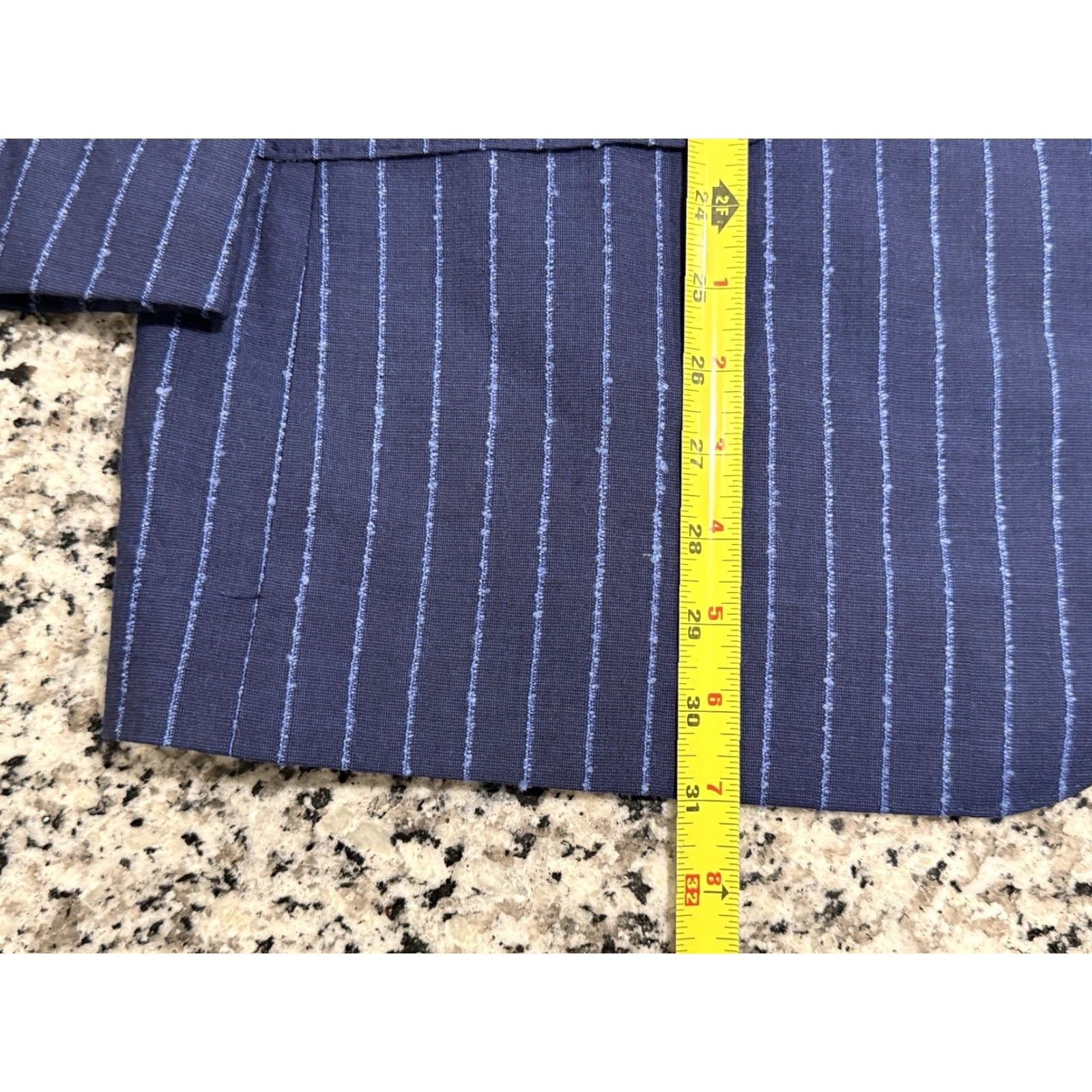 Vintage Tiglio Luxe Men's 48R Prosecco Jacket Blue Pin Stripes Wool Blazer Size 48R - 7 Thumbnail