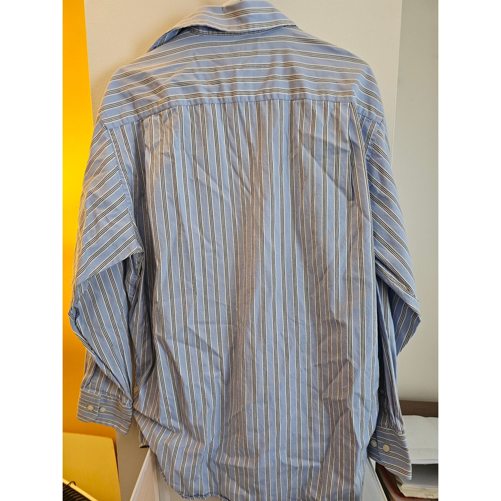 Nautica Nautica - Men's 17-34/35 - Blue/White Striped Long Sl Shirt Size US S / EU 44-46 / 1 - 3 Thumbnail