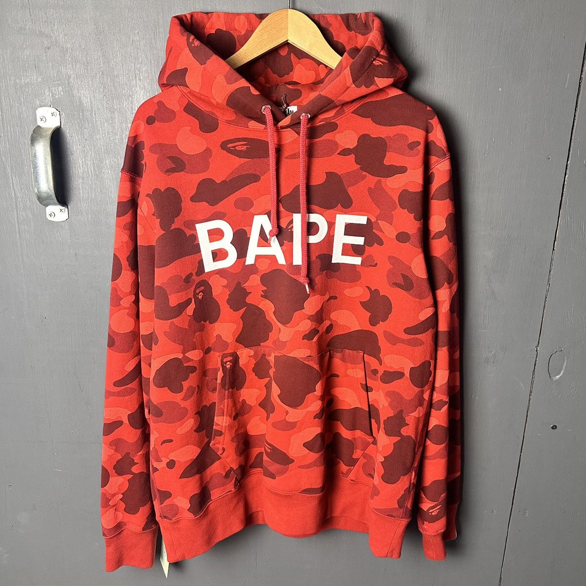 image of Bape Camo Hoodie in Red Camo, Men's (Size 2XL)