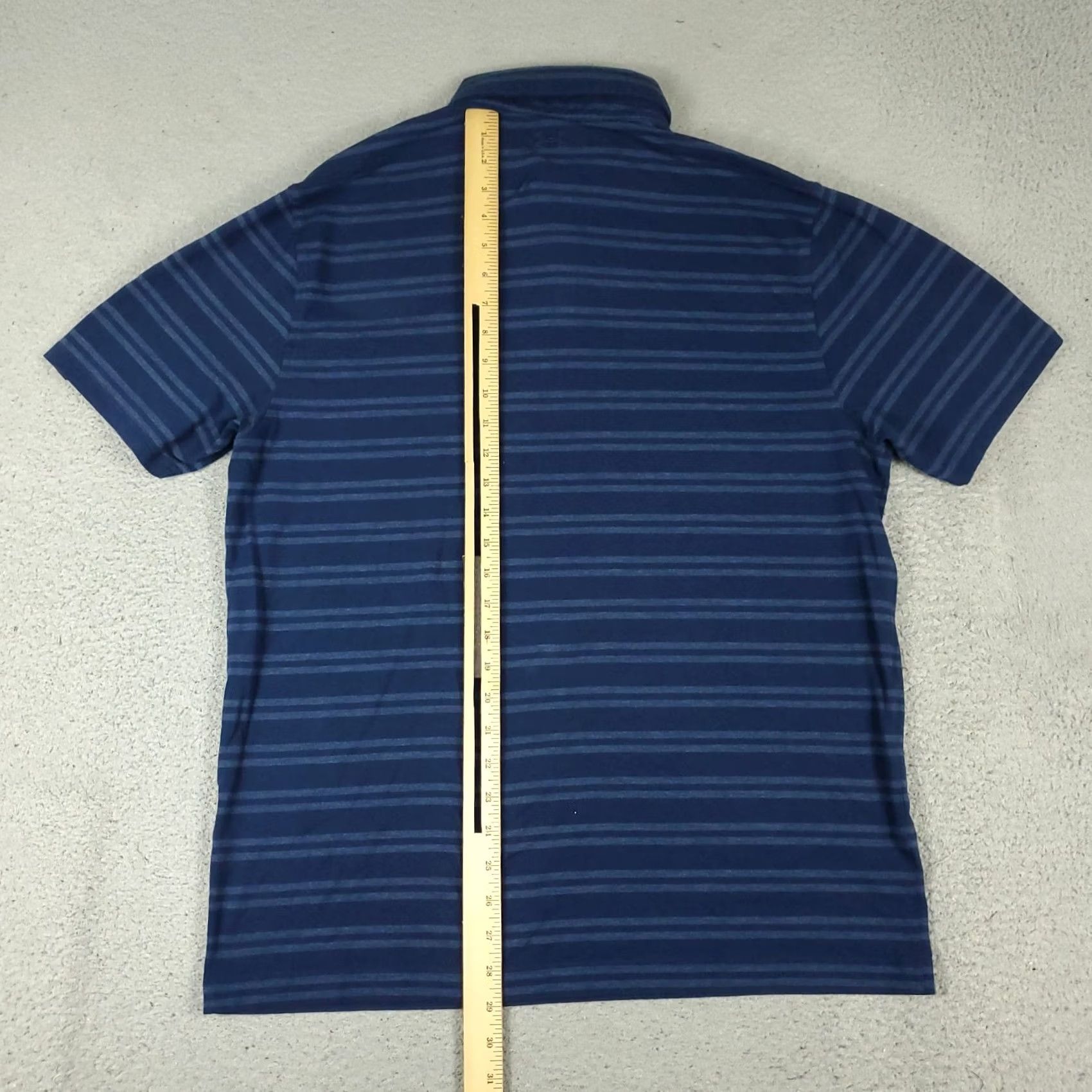 Under Armour Under Armour Polo Shirt Mens Large Blue Striped Cotton Golf Casual Short Sleeve Size US L / EU 52-54 / 3 - 3 Thumbnail