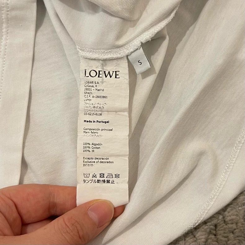 Loewe LOEWE White embroidered logo irregular short sleeve T-shir Size S / US 4 / IT 40 - 2 Thumbnail