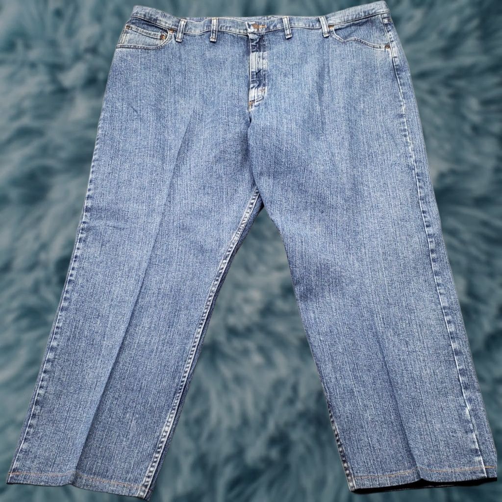 Wrangler VINTAGE Wrangler Straight Leg Jeans Men 48x30 Blue Denim Relaxed Fit Medium Wash Stretch Jeans Mens 48 Jeans Blue Denim Welfare Size US 32 / EU 48 - 1 Thumbnail