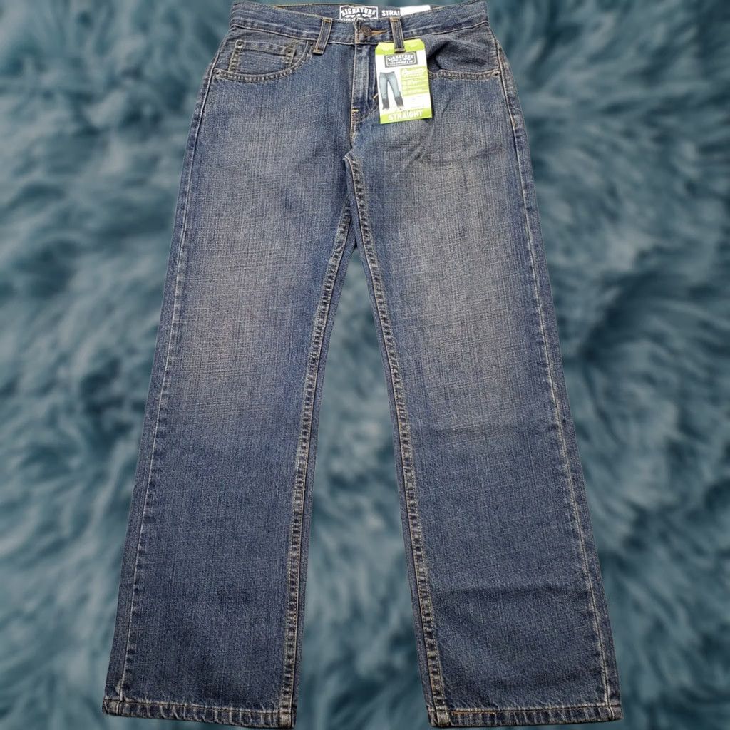 Levi's Levi's Womens 12 Blue Straight Jeans 27in Waist 26.25in Inseam Comfort Easy Fit Adjustable Waist Premium Size 34" / US 12 / IT 48 - 1 Thumbnail