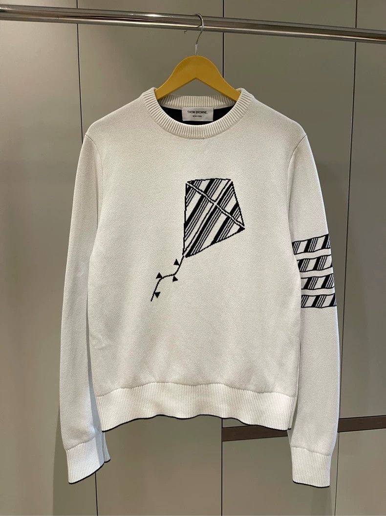 Thom Browne Thom browne White show kite round-neck sweater 2504-Nextarr Size US S / EU 44-46 / 1 - 2 Thumbnail