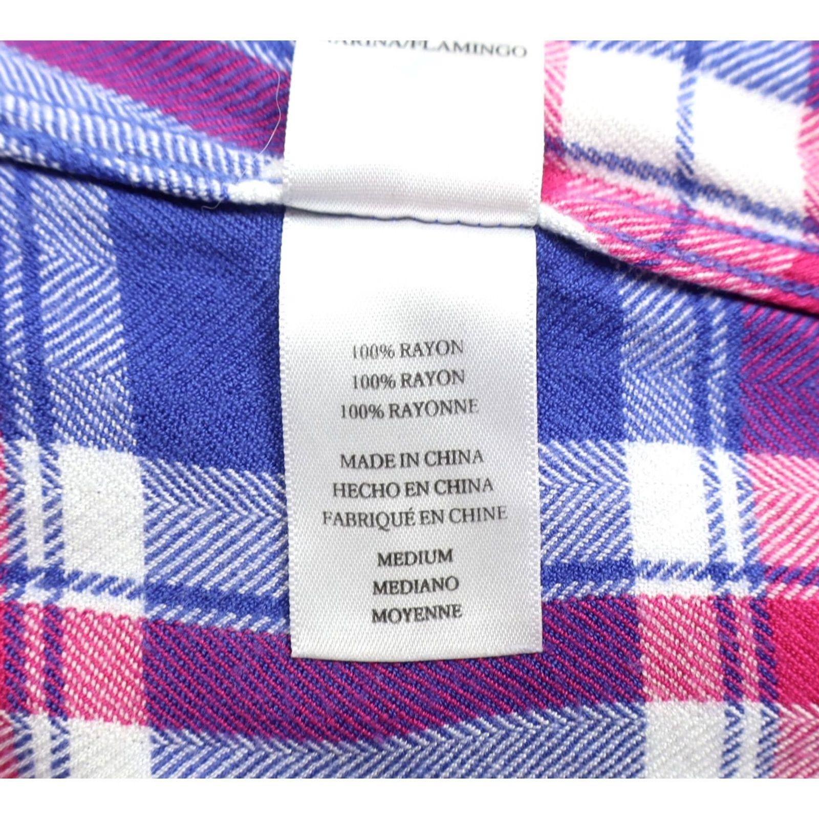 Rails Rails Button-Down Shirt Women M Plaid Rayon Blue Pink Henley? Size M / US 6-8 / IT 42-44 - 6 Thumbnail