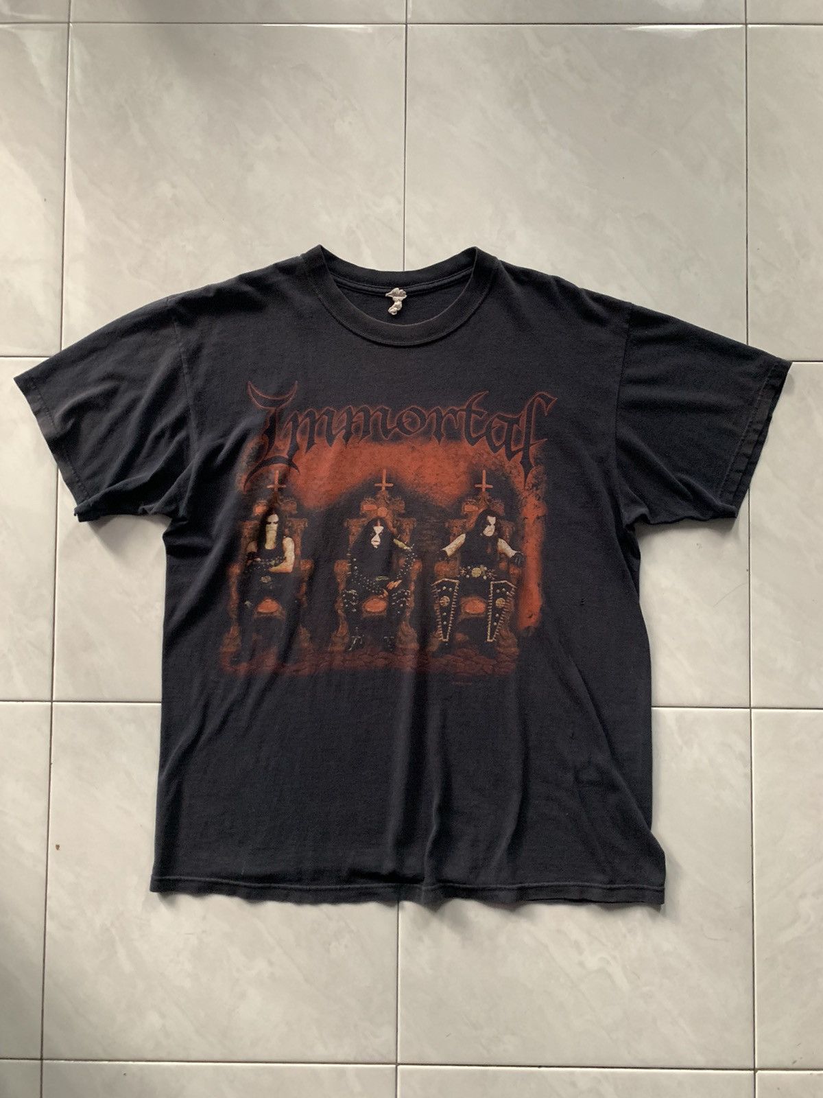 image of Band Tees x Vintage Immortal Demons Of Metal Black Metal Early 00S, Men's (Size Large)