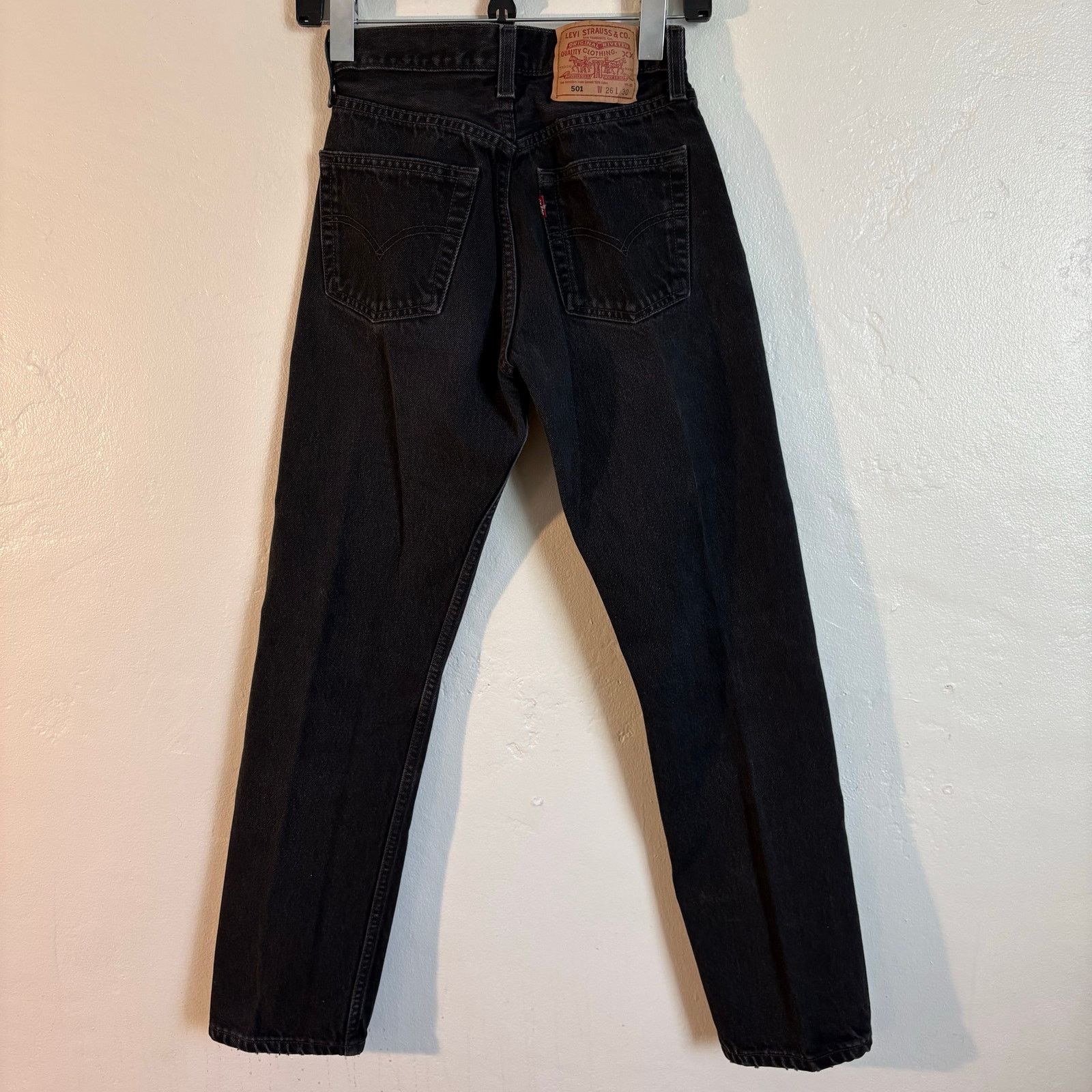 Levi's × Vintage Levi's 501 Vintage 90s Black Denim Straight Leg Jeans Size 26" / US 2 / IT 38 - 6 Thumbnail