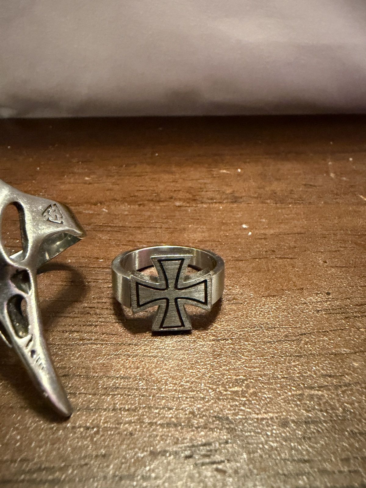 Other Silver Stainless Steel 6 Biker Rings Size 7-10 Skulls Goth Size ONE SIZE - 6 Thumbnail