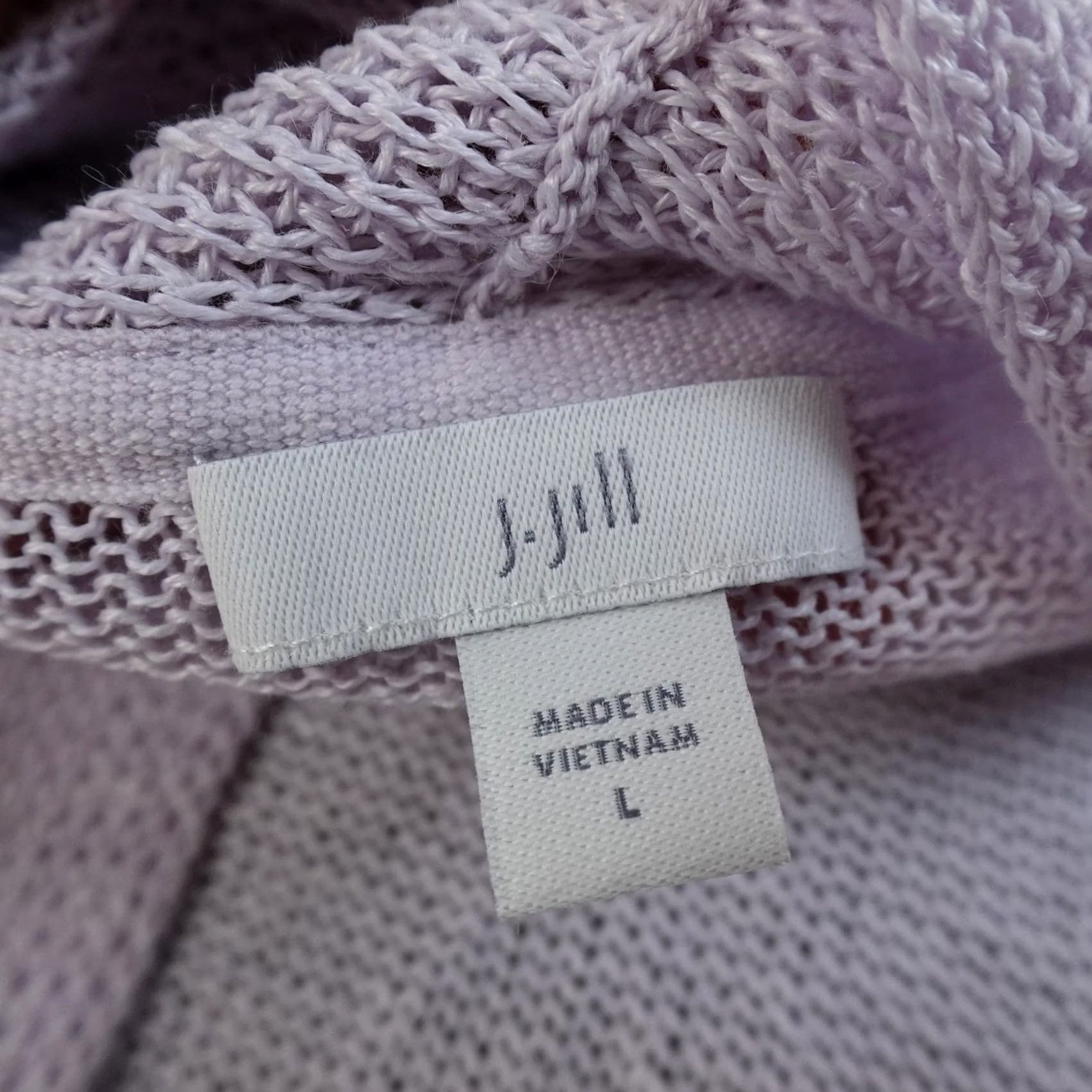 J. Jill VINTAGE J Jill Cardigan Womens L Purple Linen Open Front Tunic Duster Knit Layering Top Size L / US 10 / IT 46 - 4 Thumbnail