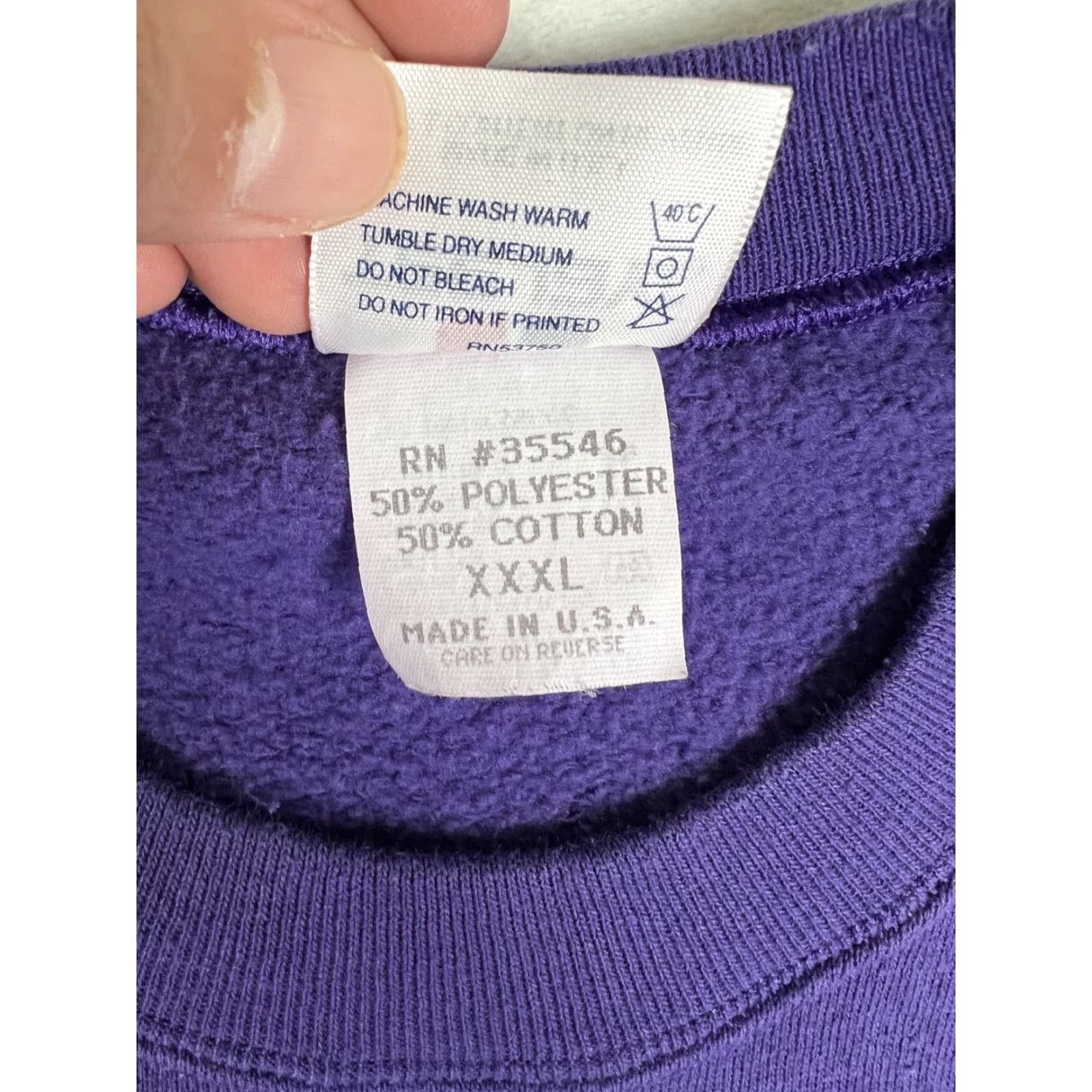 TEE JAYS VINTAGE Tee Jays Sweatshirt Raglan Blank Purple Size 3XL Made in USA Size US M / EU 48-50 / 2 - 6 Thumbnail