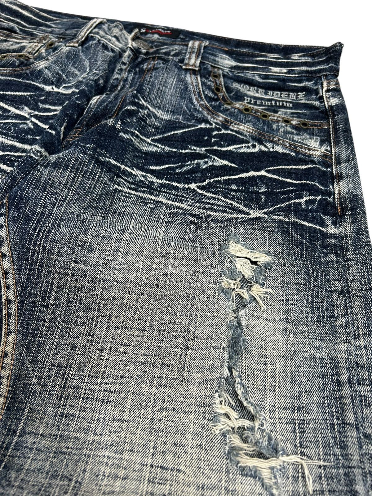 20471120 Sorridere Whisker Washed Distressed Texture Midnight Rebel Size US 33 - 8 Thumbnail