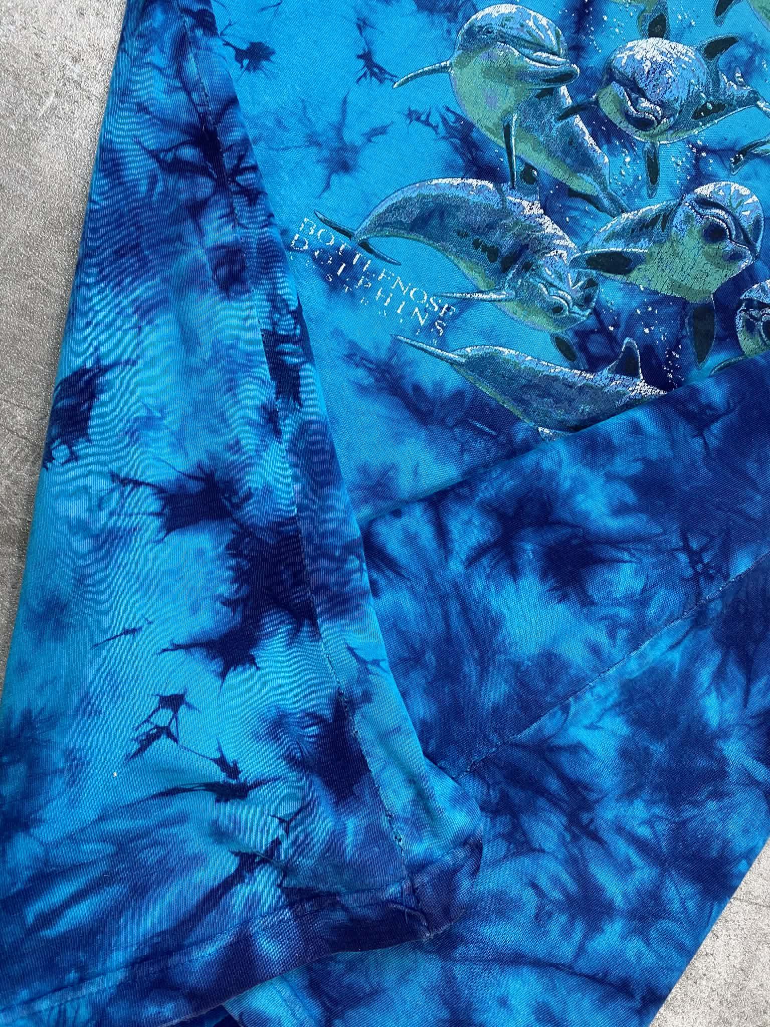 Vintage Vintage Blue Tie-dye T-shirt Bottlenose Dolphins Distressed Size US XXL / EU 58 / 5 - 20 Thumbnail