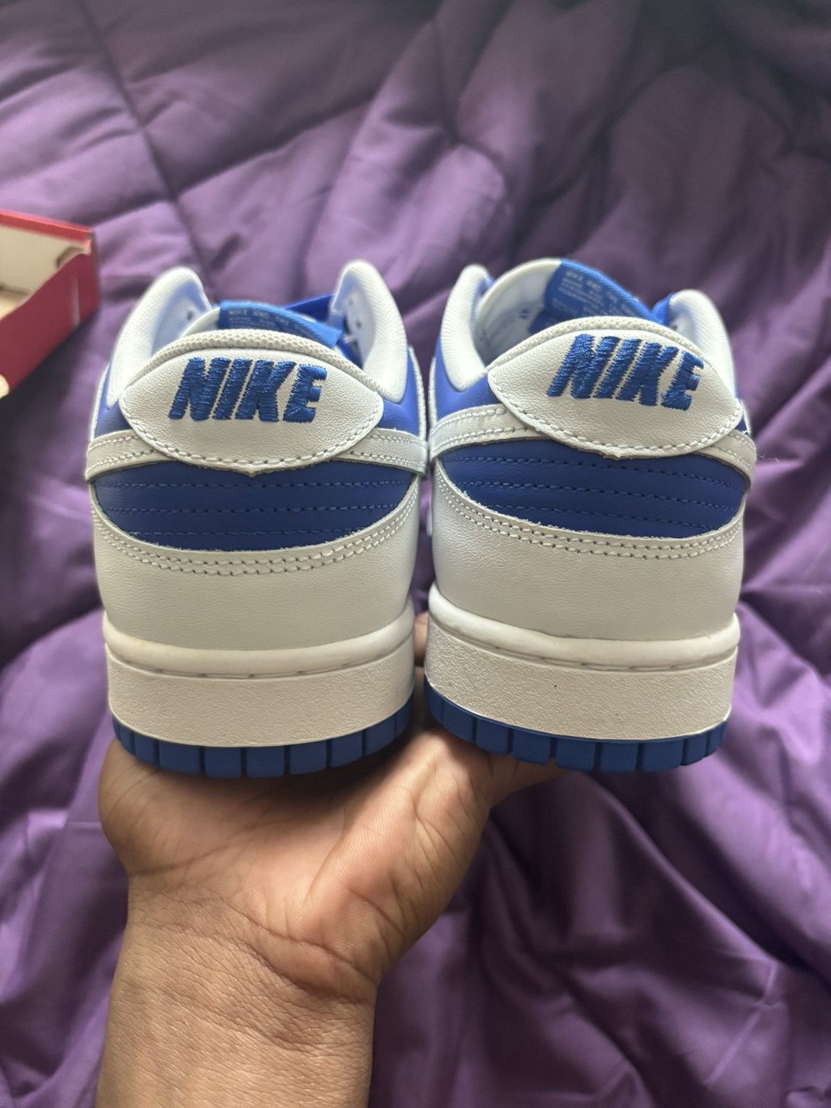 Nike Nike Dunk Low White & Blue Size US 10 / EU 43 - 5 Thumbnail