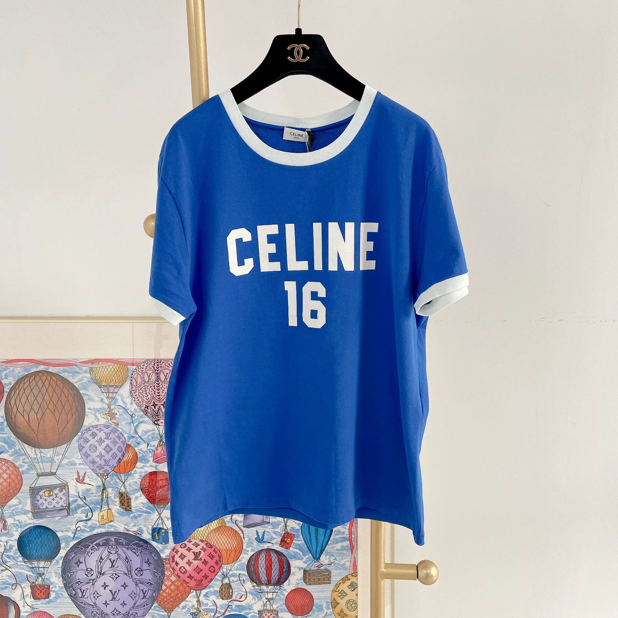 Celine Celine Logo Blue T-Shirt L Size L / US 10 / IT 46 - 2 Thumbnail