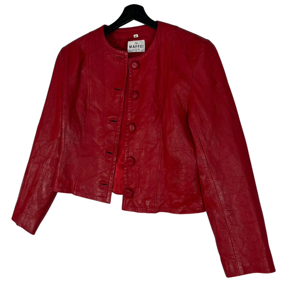 Vintage Vintage Maffei Italy Red Leather Jacket Size M / US 6-8 / IT 42-44 - 4 Thumbnail