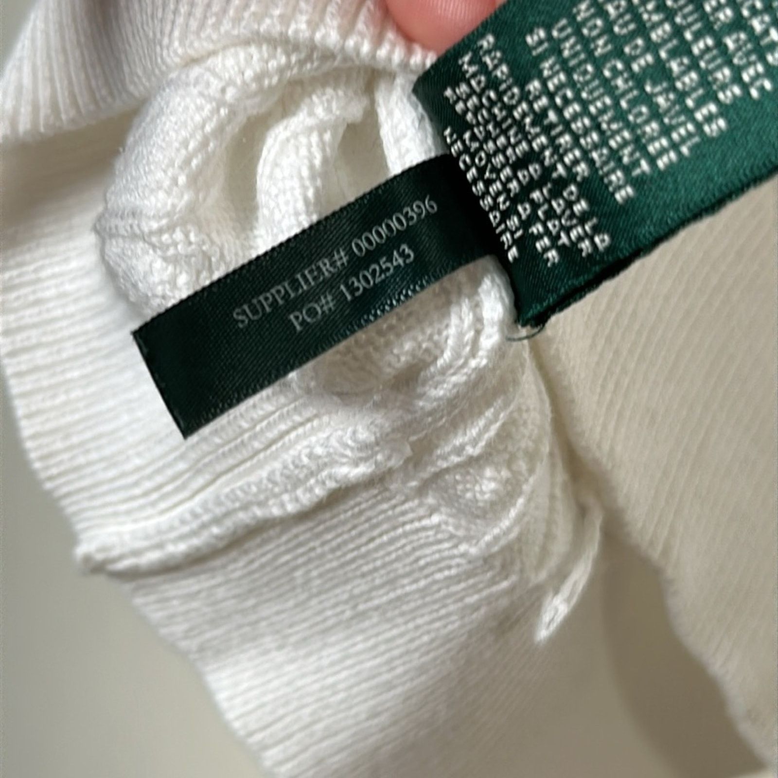 Lauren Ralph Lauren × Vintage VTG Ralph Lauren Cable Knit White Blue Logo Sweater XL Size XL / US 12-14 / IT 48-50 - 12 Thumbnail