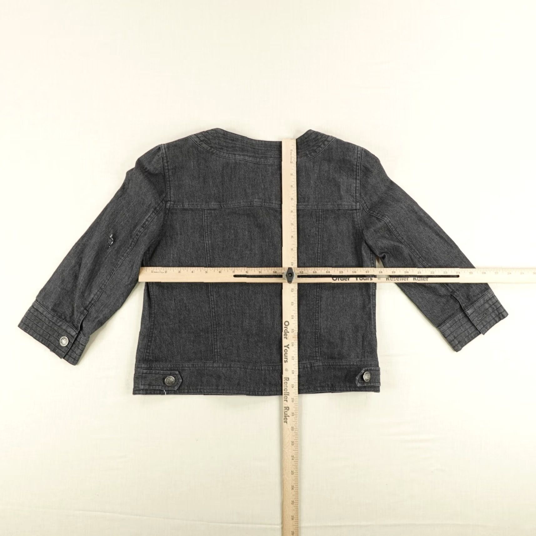 Sandro Sandro Women's Jacket Small Black Chambray Cotton Blend Casual Outdoor Lightweigh Buttons Pockets Size S / US 4 / IT 40 - 4 Thumbnail