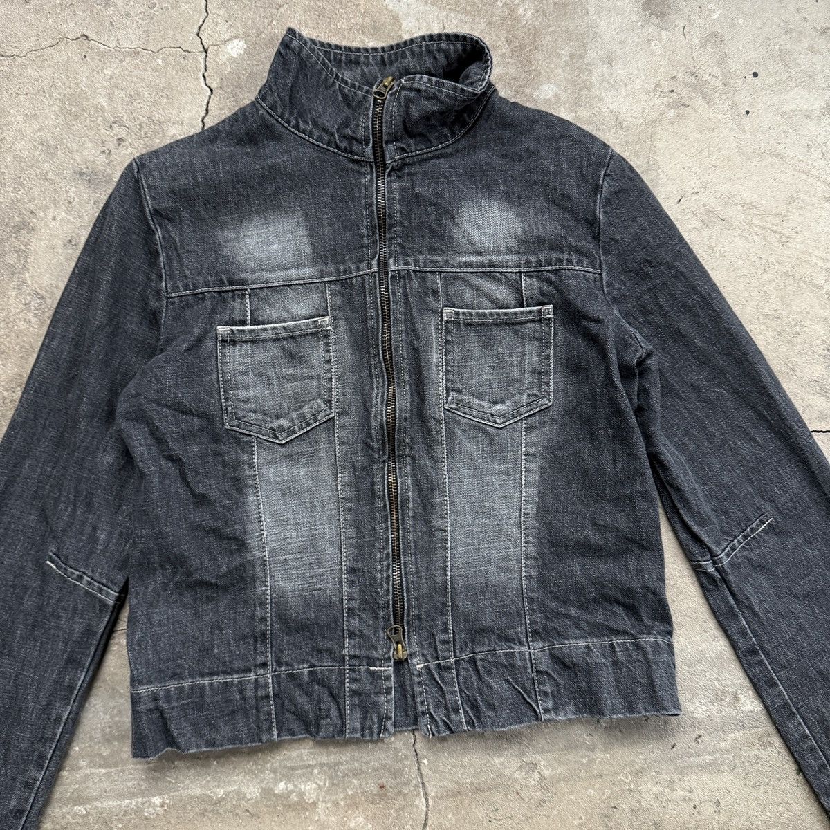 Mexx × Vintage Vintage Y2K Mexx Denim Gray Zip Jacket Size XS / US 0-2 / IT 36-38 - 3 Thumbnail
