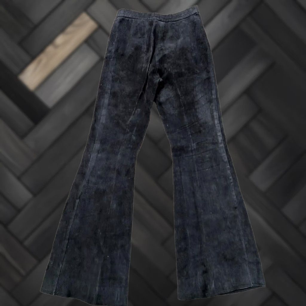 Bell VINTAGE BELL BOTTOMS leather pants 26x30 blue Women Western Cowboy rodeo suede bootcut 1970s Size 26" / US 2 / IT 38 - 1 Thumbnail