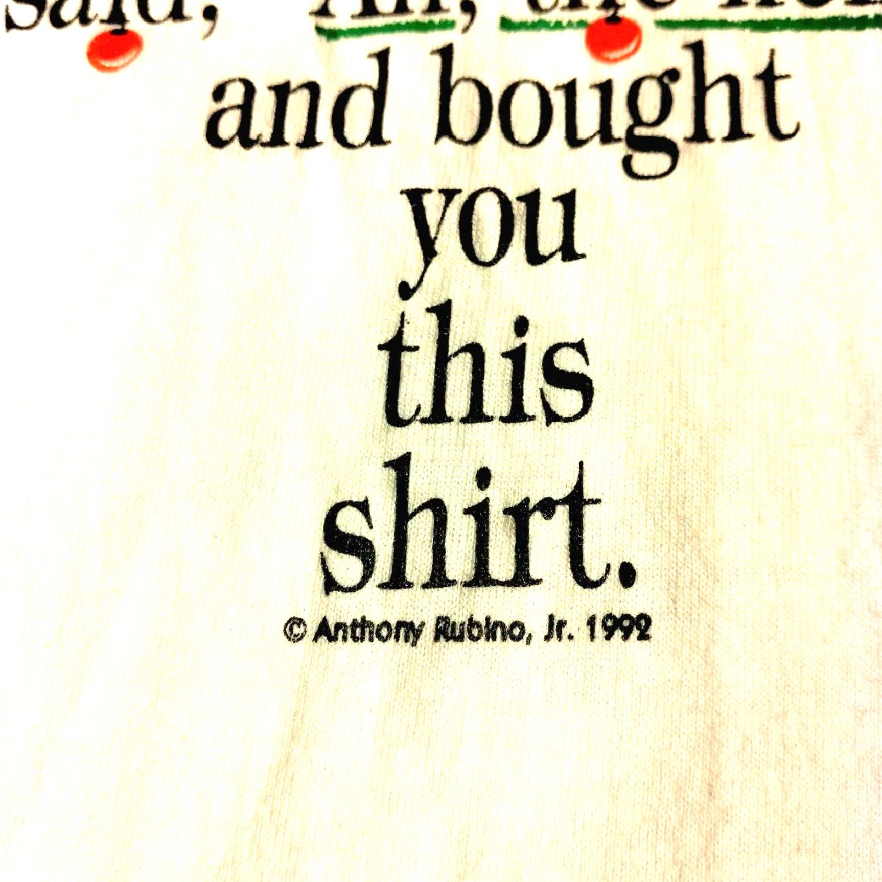 Vintage VINTAGE 90s Screen Stars Christmas T-Shirt Funny Gift Tree White XL Single Stitch Mens Size US XL / EU 56 / 4 - 7 Thumbnail