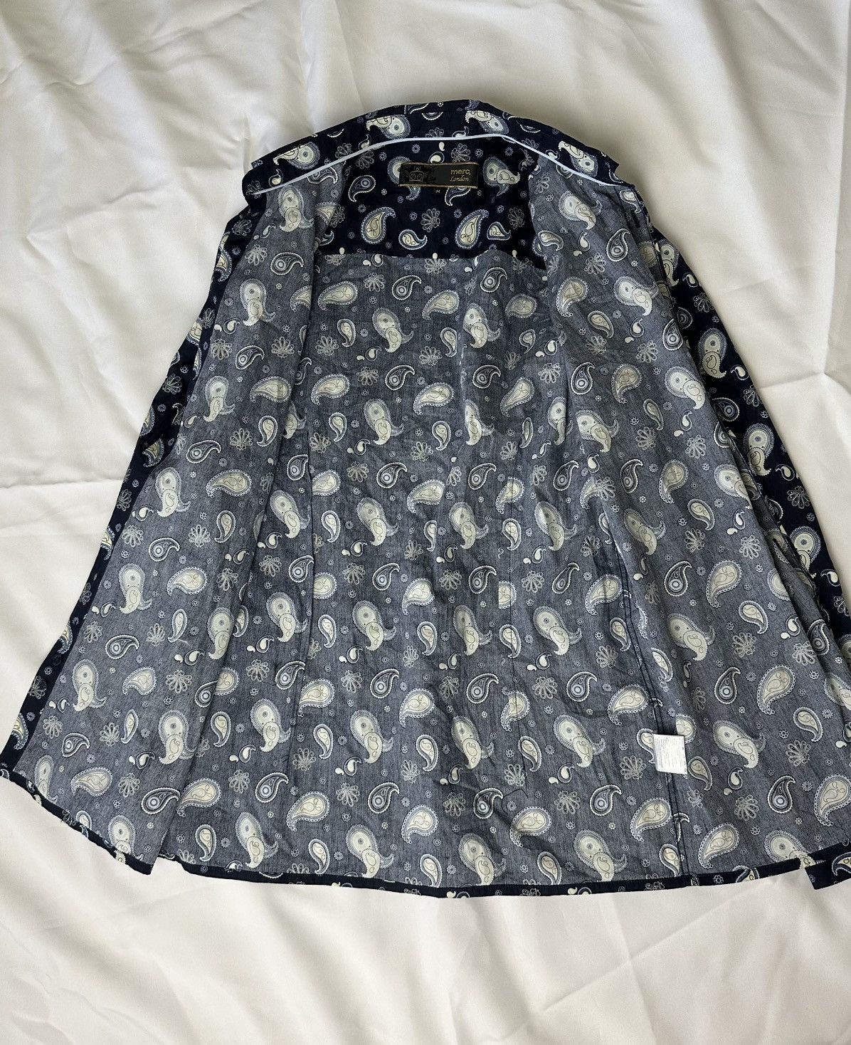 Merc Merc London Paisley Navy Shirt In Perfect Condition Size S-M Size US S / EU 44-46 / 1 - 9 Thumbnail