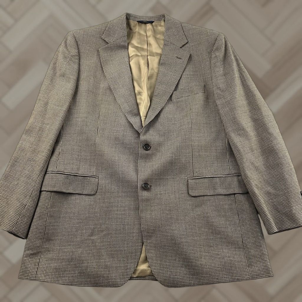 Brooks Brothers Brooks Brothers 346 Houndstooth Wool 2 Button Suit Jacket Men's 44 Brown Size 44R - 1 Thumbnail