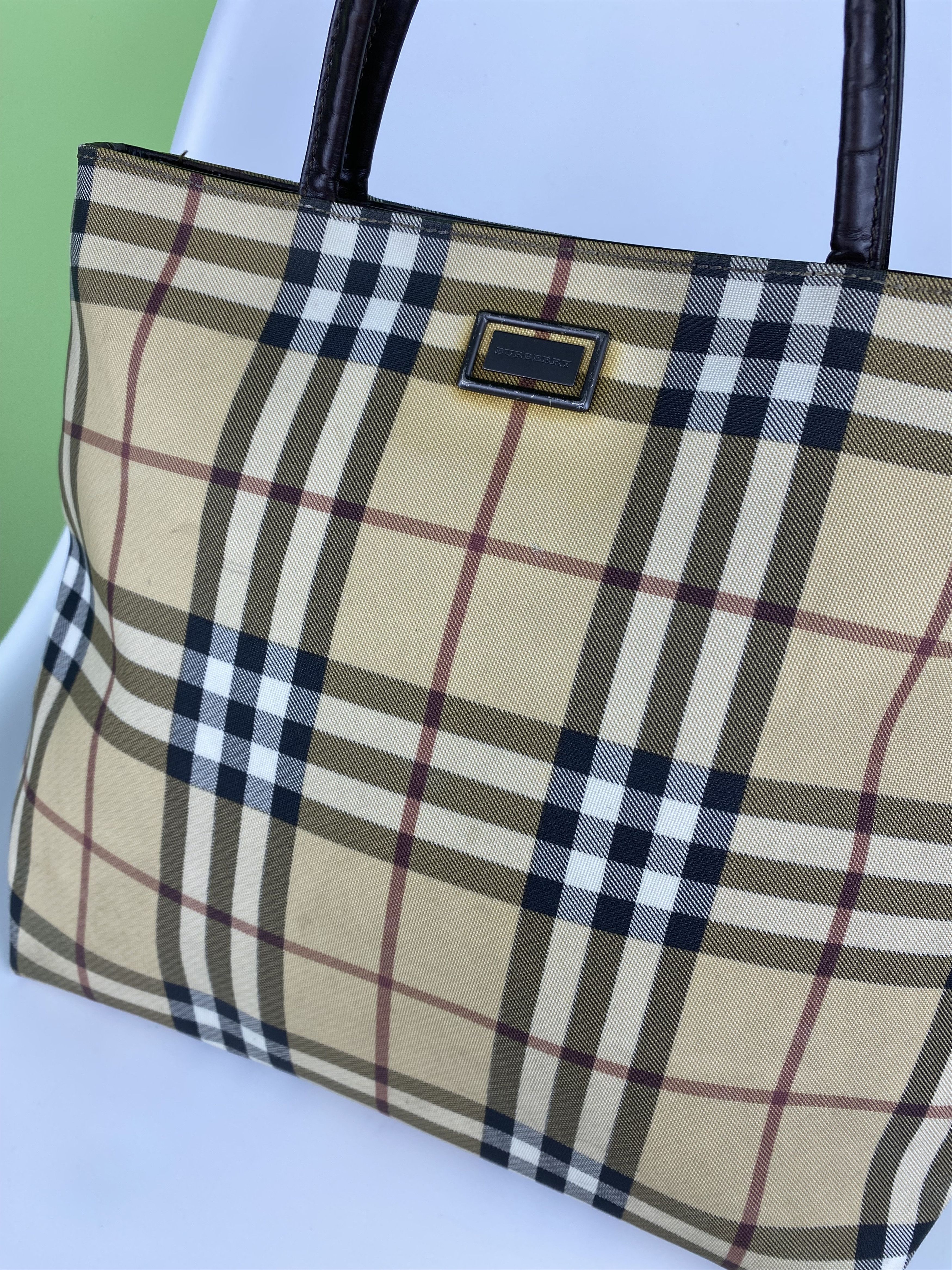 Burberry Burberry London Beige Nova Check Coated Canvas Tote Bag Size ONE SIZE - 11 Thumbnail