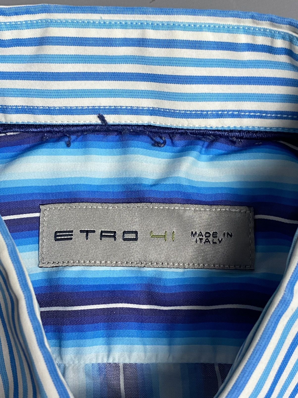 Etro Etro Mens Striped Cotton Dress Shirt Long Sleeve Italy Sz 41 Size US L / EU 52-54 / 3 - 14 Thumbnail