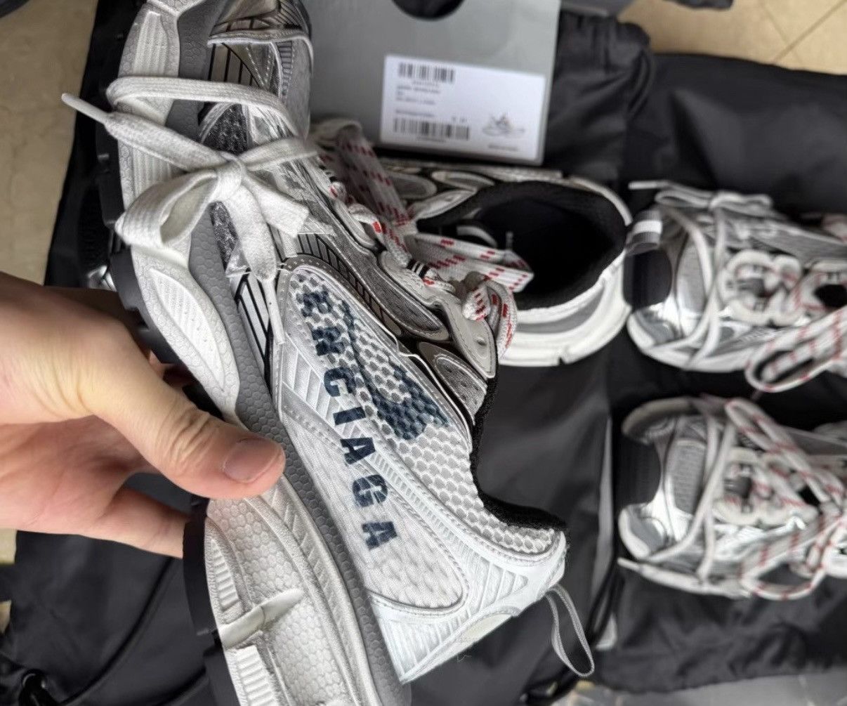 Balenciaga Balenciaga Vintage Patchwork Sneakers, Silver Grey Size US 7 / EU 40 - 5 Thumbnail