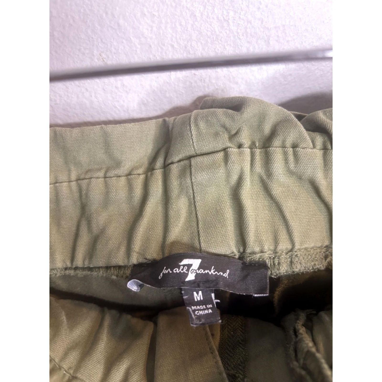 7 For All Mankind 7 For All Mankind Womens Medium Green Paperbag High Rise Belted Cropped Pants Size 32" / US 10 / IT 46 - 5 Thumbnail