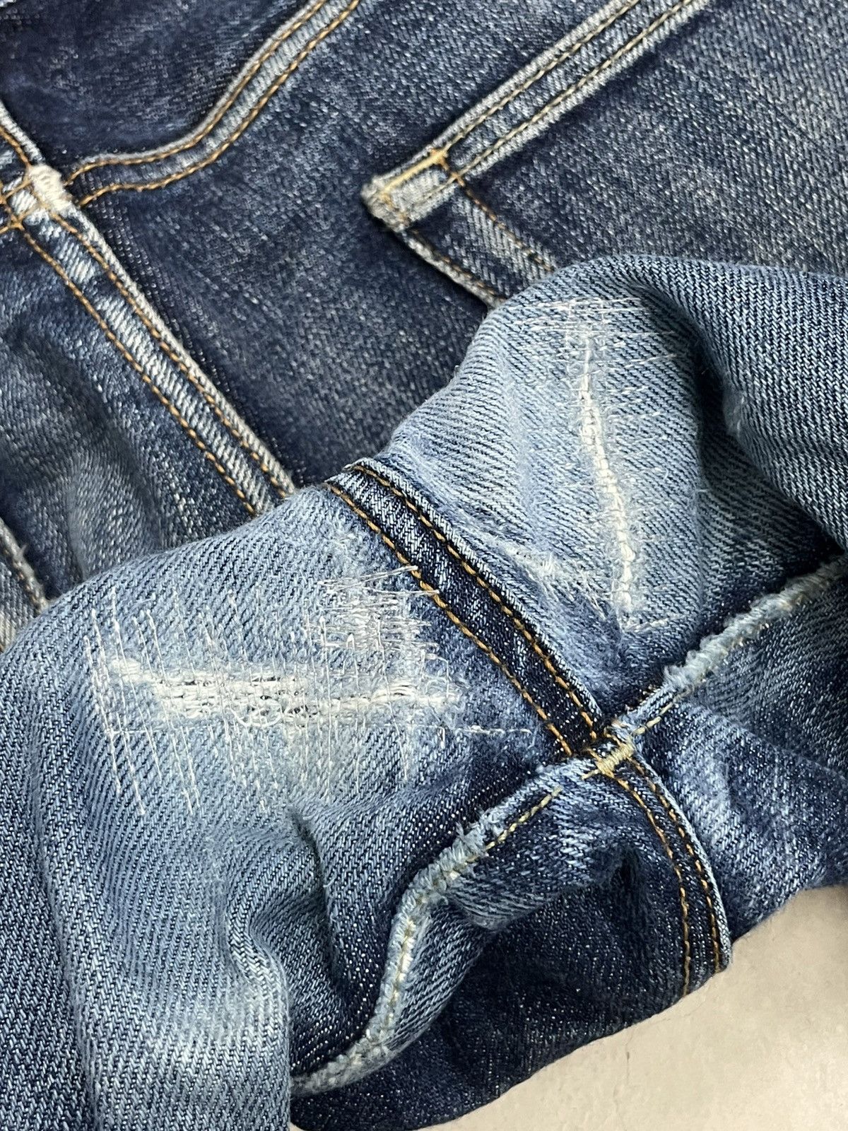 Japanese Brand Uniqlo Nigo Selvedge Mud Workaholic Denim SelfRepair Size US 37 - 18 Thumbnail