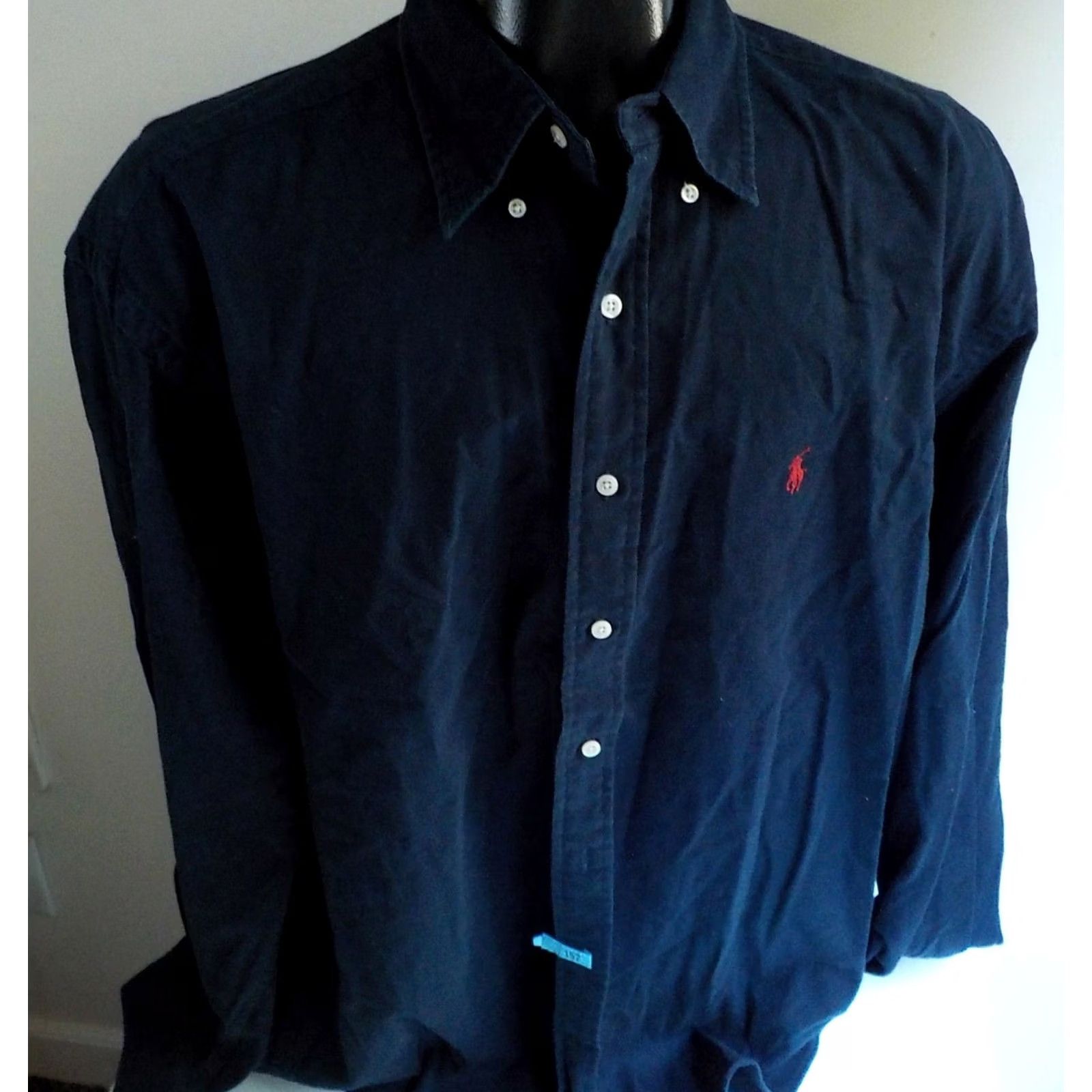 Ralph Lauren RALPH LAUREN Button-Down Shirt XL Navy Blue 100% Cotton Heavyweight Long Sleeve with Red Pony Logo Boys? Mens? No gender specified Size US XL / EU 56 / 4 - 2 Thumbnail