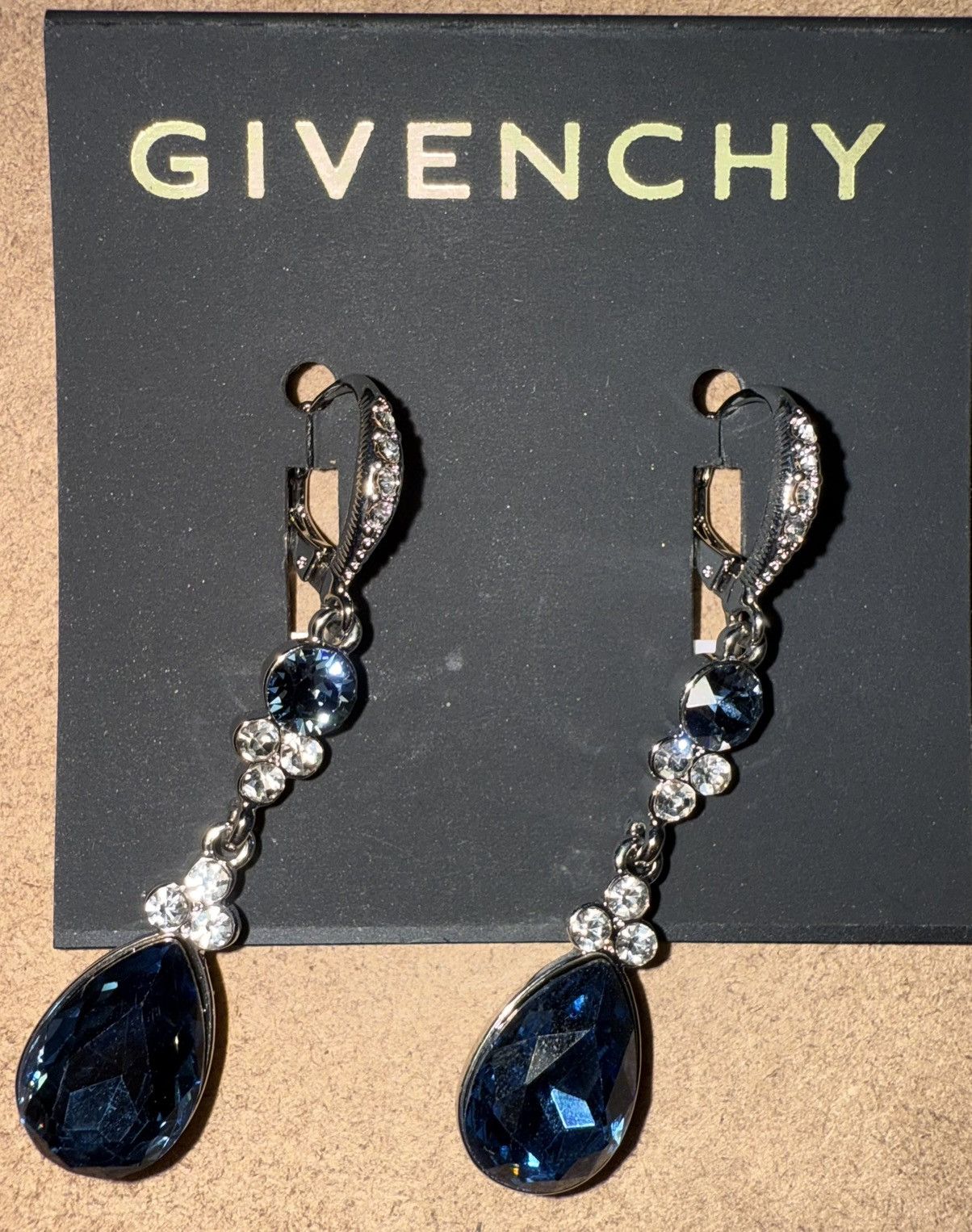 Givenchy Givenchy double-drop Crystal earrings, Rhodium Blue/Silver.. Size ONE SIZE - 17 Thumbnail