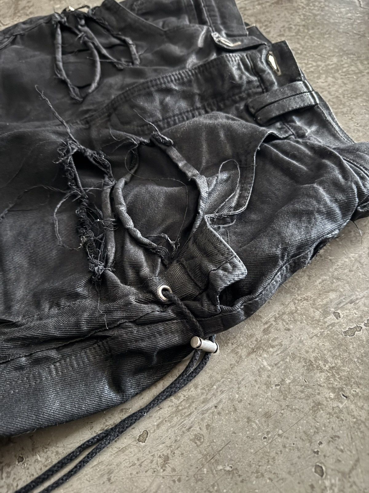 SHINE LUXURY “Truckerstar” Layered Distressed Jumbo Baggy Denim Size US 32 / EU 48 - 8 Thumbnail