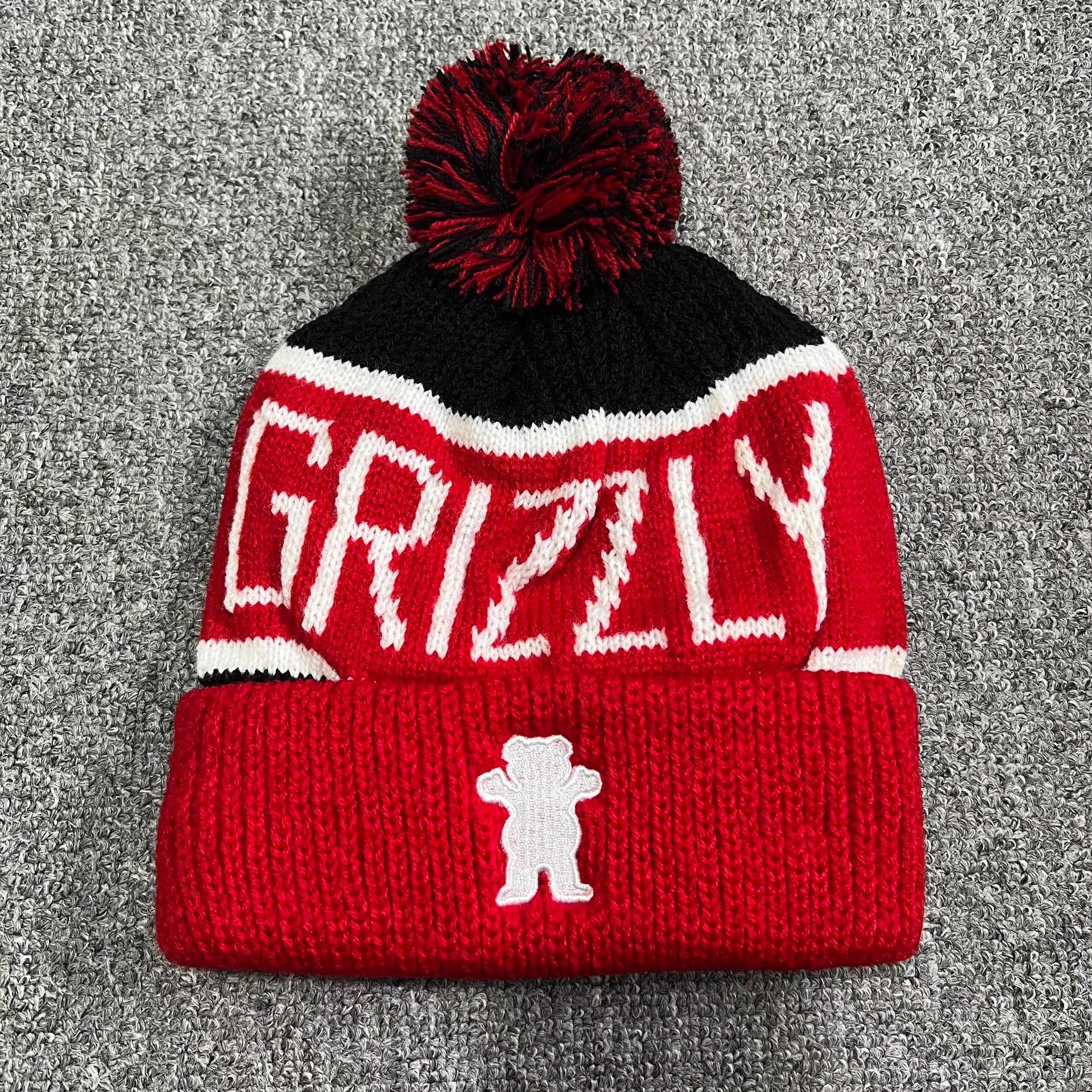 Grizzly Griptape Grizzly Griptape bear embroidered knit pom beanie Q7 Size ONE SIZE - 2 Thumbnail